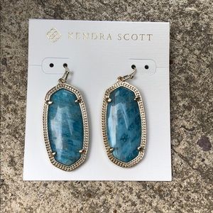 NWT Kendra Scott Elle Drop Earrings Aqua Apatite